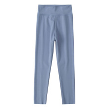 Meisjeslegging met hoge taille, lange pijpen - Ultrazachte premium stof, yogabroek, effen kleur, dansbroek, blauw, 8 jaar