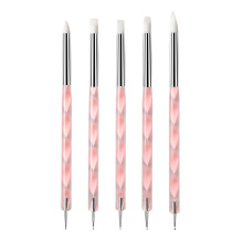 Conjunto de 5 peças de ferramentas de silicone para modelagem em argila, pontilhismo, cerâmica, artesanato DIY, decoração de unhas e bolos.