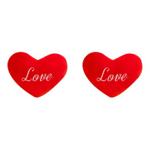 7 Inch Heart Plush Throw Pillow - 2 Pcs Cute Valentine's Day Heart Shaped Throw Cushion Decor, Soft Love Pillow for Sofa, Bed, Car, and Holiday Gift