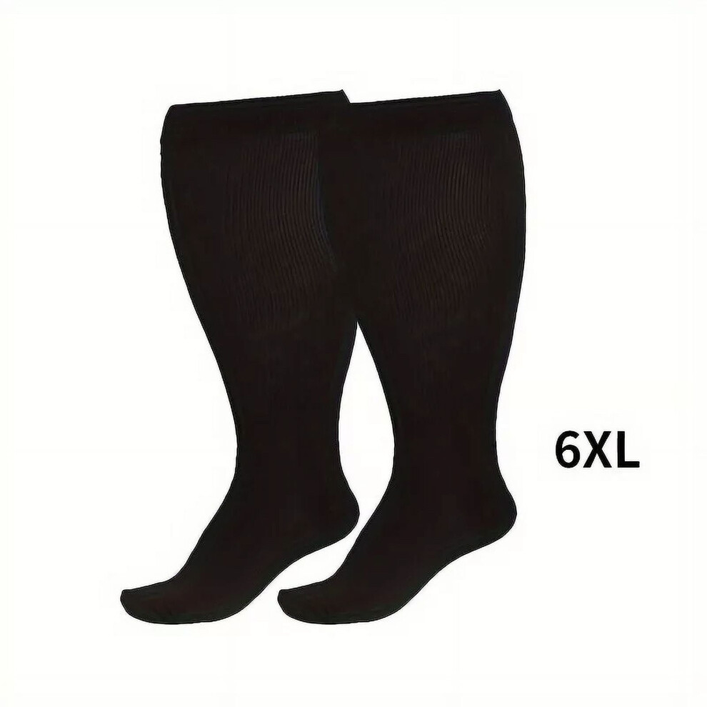 3 Pack Plus Size Compression Socks for Women & Men 20-30mmHg Extra Wide Calf Knee High Stockings for Circulation Support