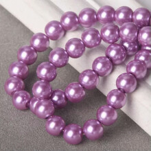 4mm/6mm/8mm Round Pearl Glass DIY Loose Spacer Beads Wholesale Lot-Purple-6mm