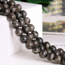 Round 4mm 6mm 8mm 10mm 12mm Natural Stone Gemstone Loose Beads Jewelry Making-Black Grain-8mm (30pcs)