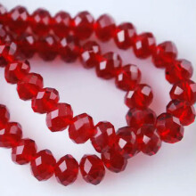 3mm 4mm 6mm 8mm 10mm 12mm Rondelle Faceted Crystal Glass Loose Spacer Beads lot-19) Deep Red-8X6mm (30pcs)