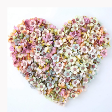 100Pcs Mini Silk Fake Flower Heads, Blue DIY Artificial Flowers for Wedding, Home, Wreath & Headdress Decor