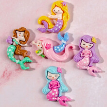 20Pcs Roisín Flatback Éagsúla Cartún Maighdeana mara Cabochons Flatback Charms