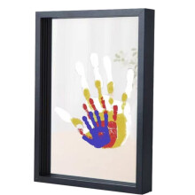 Kit de madeira para impressão das mãos da família - presente ideal para novos pais - com 6 tintas