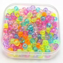 1000 Acryl-Perlen in verschiedenen Farben, kleine Form, 5 x 3 mm, für Kinder-Bastelprojekte (Kandi).