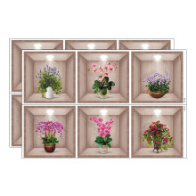 3D-Blumenvasen-Wandaufkleber, natürliche grüne Pflanzenblätter-Aufkleber für Badezimmer-, Toiletten- und Wohnwände – Kompatibel mit allen