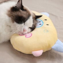 Pig Shaped Pillow Plush Pet Bed and Toy 9.8 Inch Blue Yellow