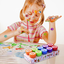 10pcs Paw Print Stampers Set Multicolor Plastic Art Crafts Party Favors Rewards Supplies for Birthday Holidays Events