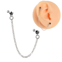 st kirurgiskt stål CZ ädelsten öra tragus broskpiercing zirkon dingelkedja örhänge conch öronstift helix piercing kroppssmycken