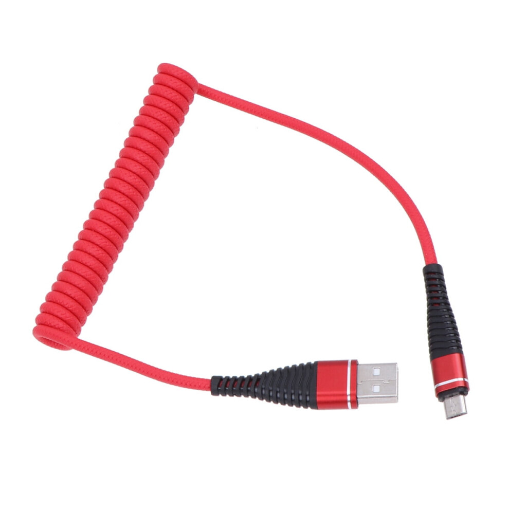 Retractable Multi Charger Coil Car Usb Cable Charging Cords Red 9448483948487