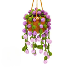 DIY Crochet Flower Pendant Craft Kit Complete Handmade Wool Yarn Material Set For Home Hanging Decoration With Easy Instructions