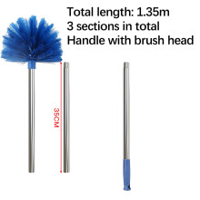 Duster with Extension Pole, Stiff Bristle Brush Head, 6-Feet Stainless Steel Pole, Ideal for Indoor and Outdoor Cleaning Tasks