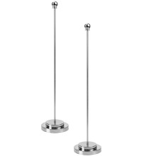Metal Flag Pole 2Pcs Silver Straight Rod for Desktop Design Parties Festivals 12.9x2.7x2.7in