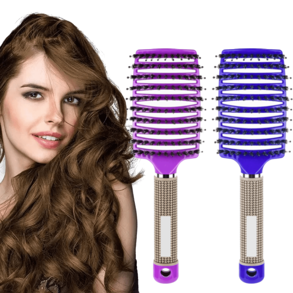 Professional Curved Vented Brush for Blow Drying & Styling â Detangling Vent Brush with Pin Bristles & Non-Slip Grip, Compatible with All Hair Types