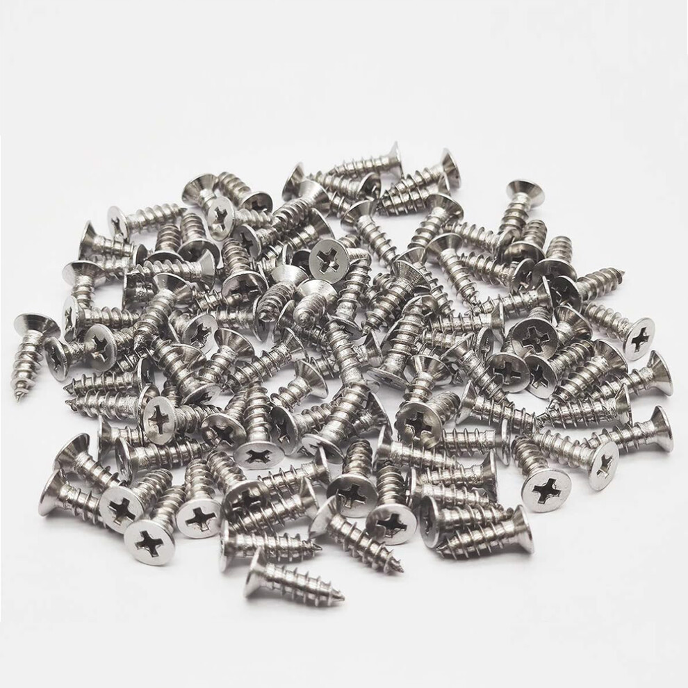 25Pcs M5x16mm Phillips Flat Head Self Tapping Screws, 304 Stainless Steel, Coarse Thread, Compatible With Sharp Point 9448483362092
