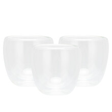6-Piece 100ml Double Wall Glass Mug, Heat-Resistant, Transparent