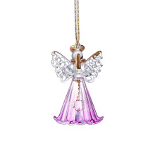 Purple Crystal Angel Glass Ornament 2.3 inch