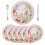 Spring Easter Round Placemats Set of 6,Happy Easter Funny Rabbit Eggs Table Decor 14 inch 1