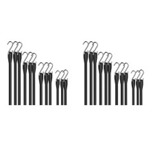 Rubberen Bungeekoorden, Heavy Duty Outdoor, Bungeeriemen, 10 Inch, 15 Inch, 21 Inch, 31 Inch voor Vracht, Dekzeilen, Vrachtwagens 24 STKS