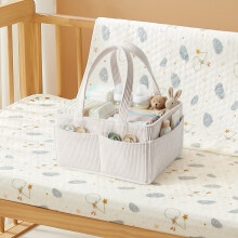 Baby Diaper Caddy Portable Corduroy Storage Basket with