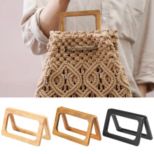 12Pcs Rectangular Wood Bag Handles, 3 Colors, Compatible with DIY Handbags & Craft Projects
