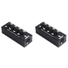 2X XLR 1x4 Balanced Audio Splitter 6.5 XLR 1 in 4 Out 4 in 1 Out Bidirectional Audio Splitter Audio Signal Splitter Box