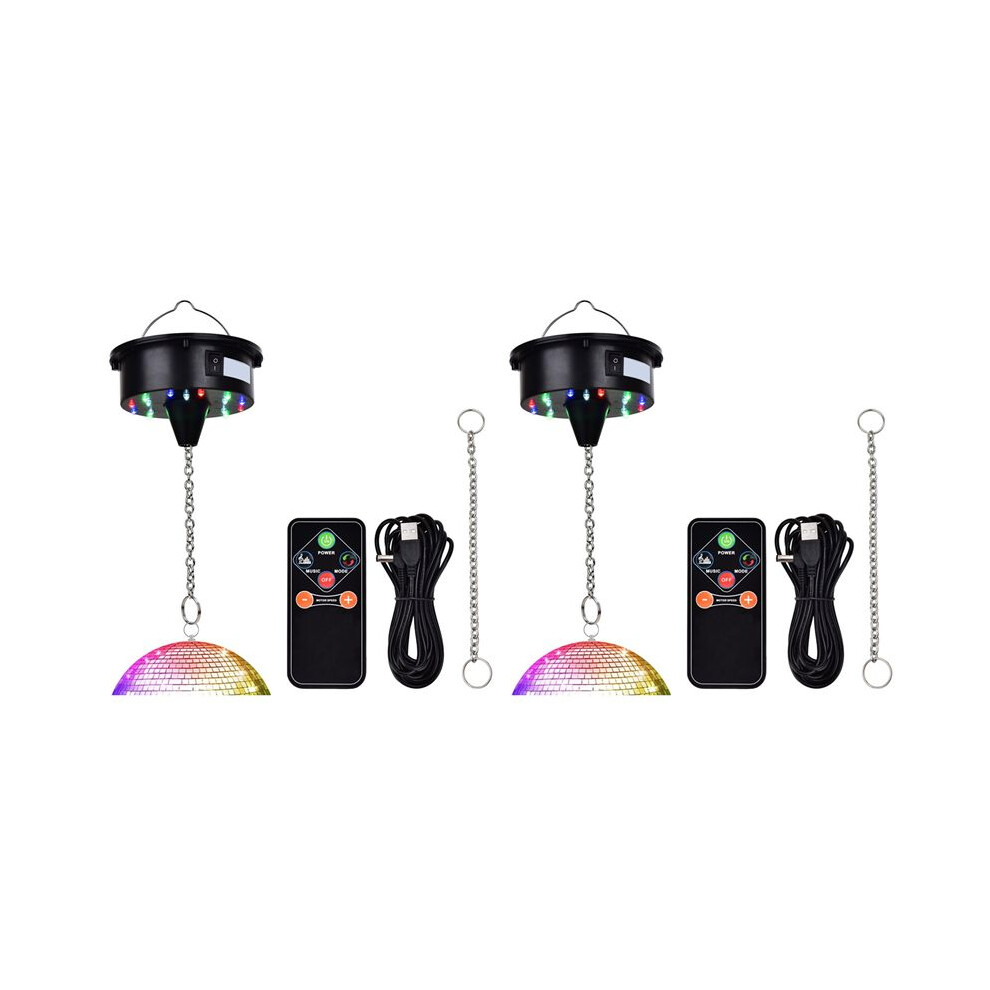 2X Disco Motor Lights With Remote,3-15Rpm Adjustable Spinner 18Led For 8 10 12 16 20 24 Inch Duty Mirror Motor 6033724875962