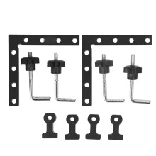 2 Stück 90 Grad Positionierwinkel L Form Schwarze Verbindungsklemmen für Holzbearbeitung für Möbel, Schränke, Kisten 160x160