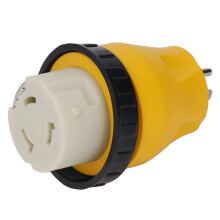 Adaptateur secteur pour camping-car 15 A vers 50 A avec verrouillage par rotation