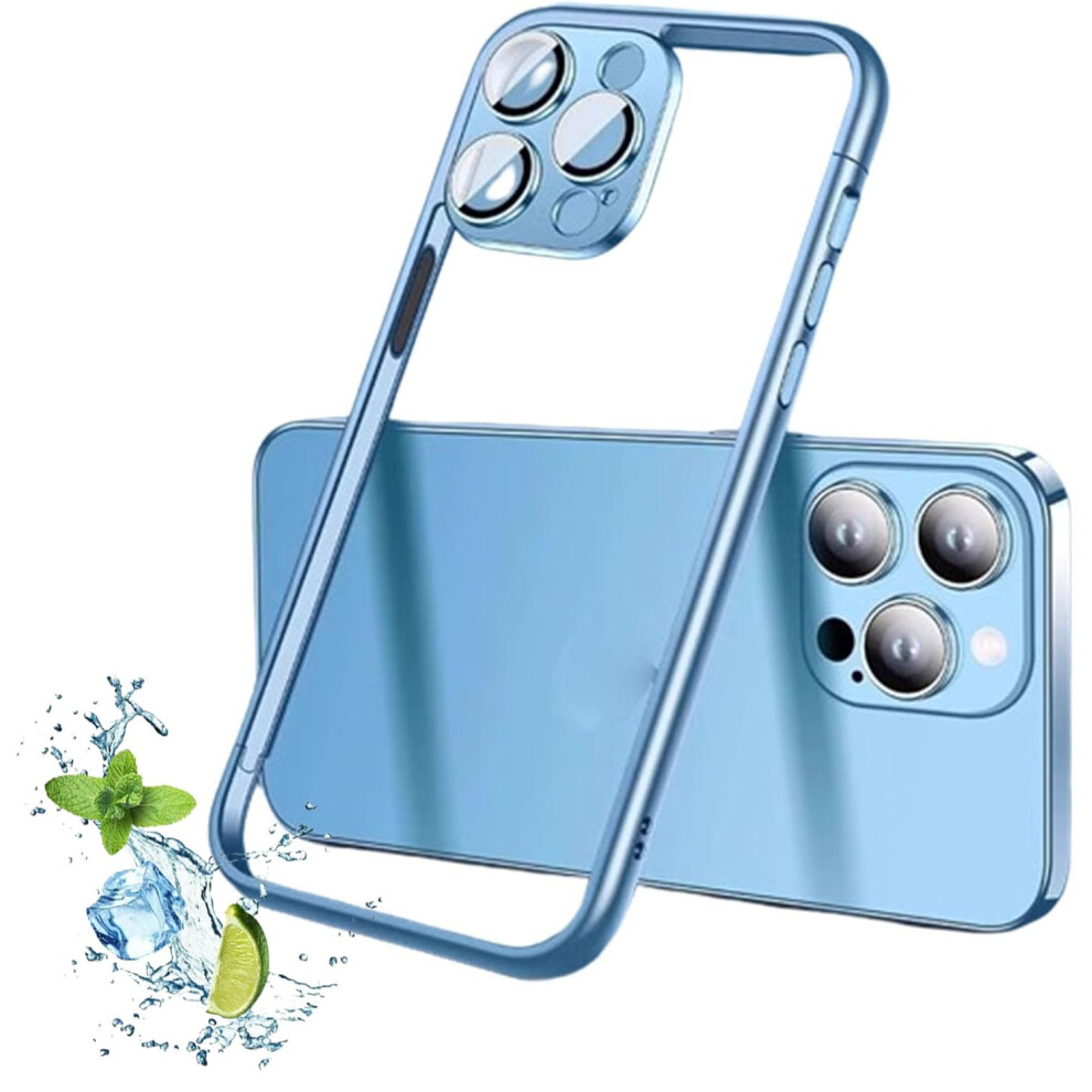 Shockproof Frame Bumper Case With 360 Drop Protection And Heat Dissipation For Iphone 14 Pro Blue 9771547629788