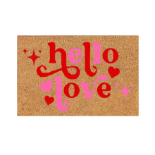 Valentine's Day Polyester Floor Mats – Non-Slip, Water-Absorbent, Fade-Resistant Welcome Rug for Home Decor (Pink)