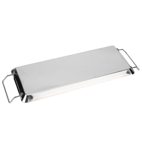 Edelstahl-Hähnchenflügelhalter mit Backform und Grill, Silber 2