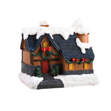 Lighted Resin Christmas Village Houses – 3-Piece Tabletop