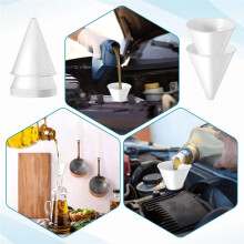200Pcs Paper Funnels for Motor Oil, 6 Oz Disposable Engine Oil Funnel Foldable Spill Free Funnel for Automotive Oils