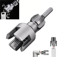 Dobbeltfunksjonsverktøy for rørgjenging, 1/2" og 3/4" matriser, kompatibel med elektrisk drill, for PVC- og plastrør