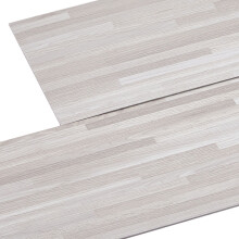 Pack of 36 White Strip Pattern Sticky Vinyl Flooring