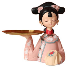 Girl Statue Resin Storage Tray with Key Holder