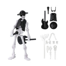 Movable Skeleton Doll Toy with 4 Weapons