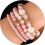 Baroque Pearl Stretch Bracelet with Silver Bow Charm 1