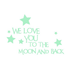 Glow in The Dark Moon and Back Wall Stickers, 3D Luminous Star Decals for Kids Room, Night Light Nursery Decor, Removable Space Theme Art