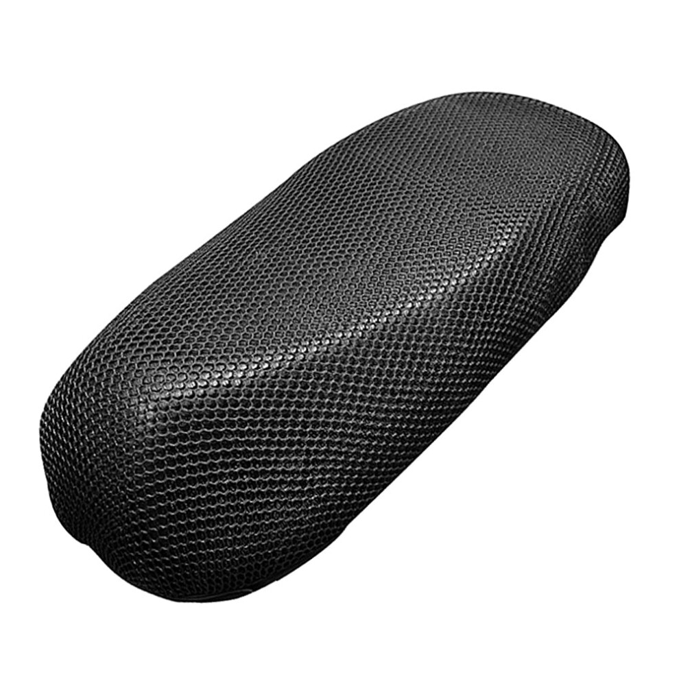 Universal Motorcycle Seat Cover 3D Honeycomb Sunscreen Insulation Seat Spacer Mesh Fabric Breathable Anti-Slip Cushion Cover Xl Black 9448483641388
