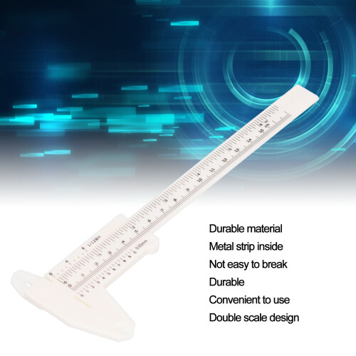 20Pcs 150mm White ABS Double Scale Mini Vernier Calipers for Students & Office 2