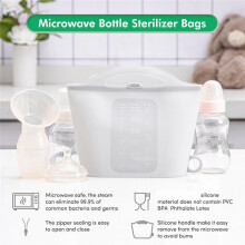 2 Pack Silicone Microwave Steam Sterilizer Bags,1.5L Reusable Steam Bags for Home and Travel, Silicone Fresh Keeping Bag