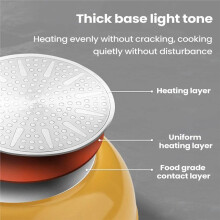 Cooking Pan Alloy Cookware with Lid 1.9L Nonstick Frying Pan Skillet for Grilling Home Saute Baking
