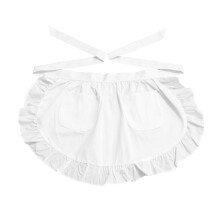 Tablier de taille pour femme, tablier de taille avec poches, demi-tablier blanc, costume de soubrette, demi-tablier Ă deux poches, demi-tablier de