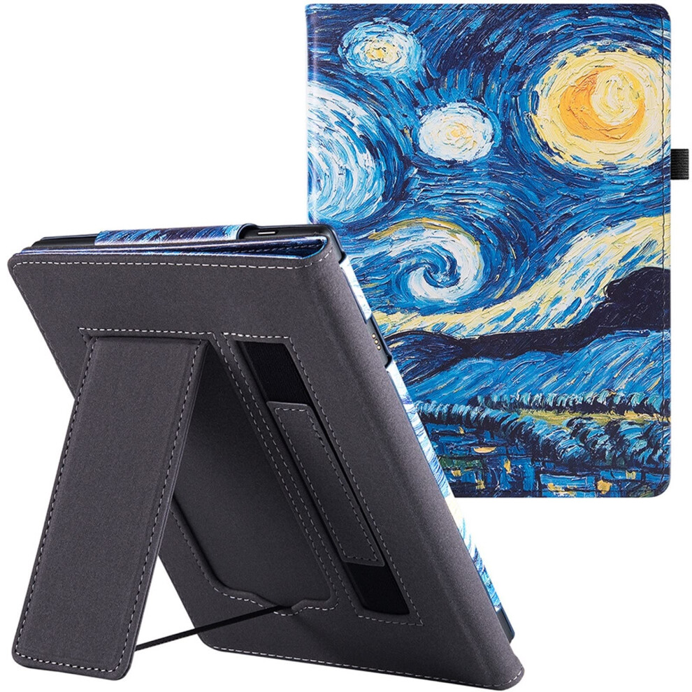 Case For Boox Nova Air 7.8 Inch E Ink Tablet Cover Pu Leather With Stand Hand Strap Auto Sleep Wake Starry Sky Onyx 9771547630128