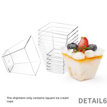 60ml Transparent Dessert Cup Disposable Trapezoidal Cup Restaurant Party Dessert Fruit Ice Cream Container 50PCS