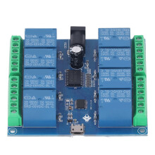 USB Treiberfreies Relaismodul, 8 Kanäle, 5 V, stabile intelligente Steuerrelaisplatine für Mechatronik